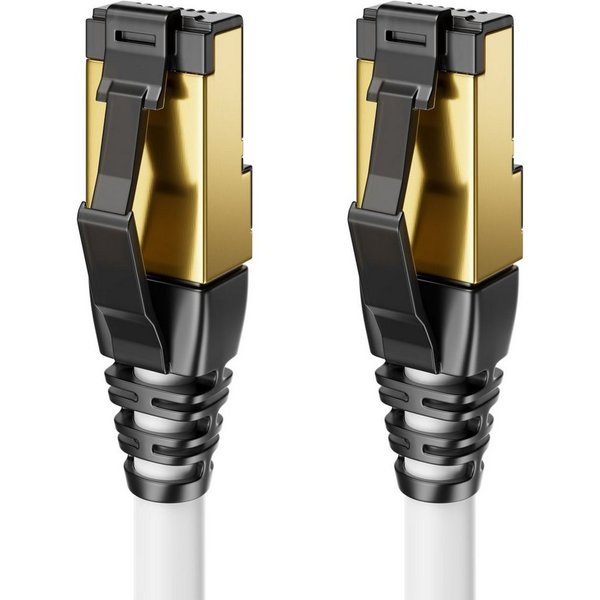 deleyCON deleyCON 3,0m CAT8.1 Patchkabel Netzwerkkabel RJ45 LAN DSL Kabel LAN-Kabel