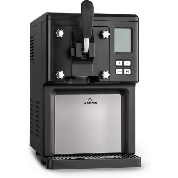 Klarstein Eismaschine Sweet Sundae Eiscrememaschine 1,5 L Kompressor Edelstahl schwarz, 1.5 l, 250 W, Eismaschine Softeisbereiter für Frucht- & Milcheis