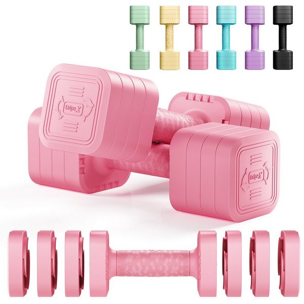 Dripex Hantel-Set verstellbare Hanteln Set 2er 2,5kg/5kg, justierbare 6 Hantelplatten