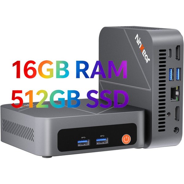 Ninkear Mini PC W-11 AMD Ryzen 7430U(bis 4,3GHz),Mini Computer für Büro & Home Mini-PC (AMD AMD Ryzen 7430U, AMD Radeon™ Grafikkarte, 16 GB RAM, 512 GB SSD, unt
