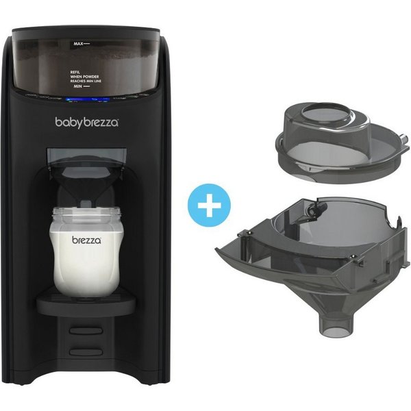 Baby Brezza Babyflaschenwärmer Automatischer Flaschenzubereiter mit 2 Milchpulvertrichtern, mischt Wasser und Milchpulver klumpenfrei per Knopfdruck