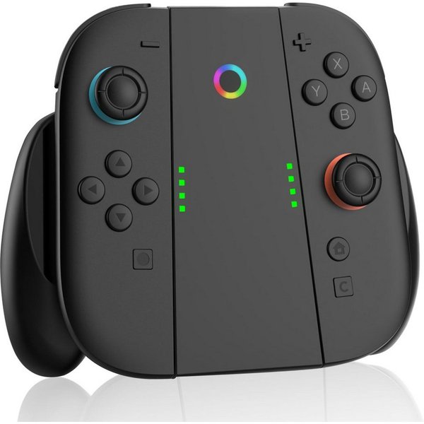 Forrlite Ladegriff für Switch 2 Joycons, Magnetischer Griffcontroller Ladegerät Zubehör Nintendo (Ladegriffständer mit LED-Anzeige, Tragbares Ergonomisches Desi