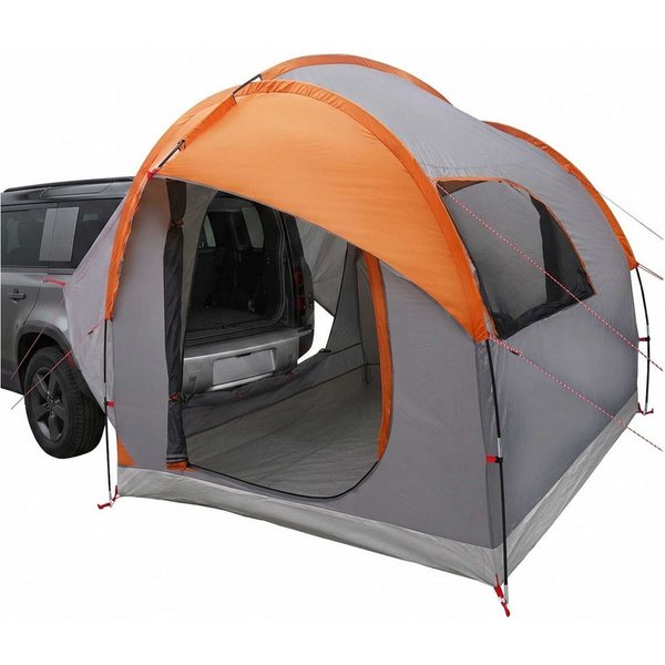 vidaXL Kuppelzelt Autozelt Grau und Orange 3-Personen Polyester und Stahl, (1 tlg)