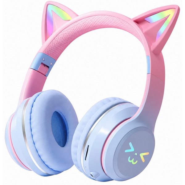 ANYSUN Bluetooth Kopfhörer,RGB-LED-Leuchten,Bluetooth 5.1,HiFi Sound, Over-Ear-Kopfhörer (Bluetooth, 60dB Rauschunterdrückung,Einstellbar,Kopfhörer Bluetooth fü