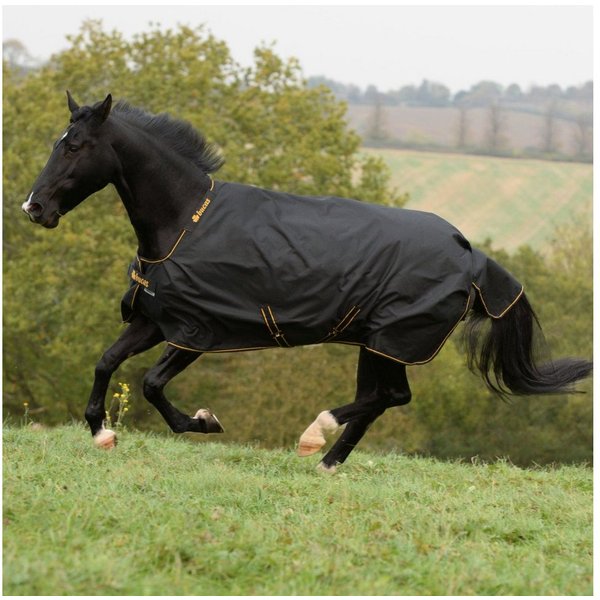 Bucas Pferde-Regendecke Bucas Irish Turnout Big Neck 50g - Black/Gold