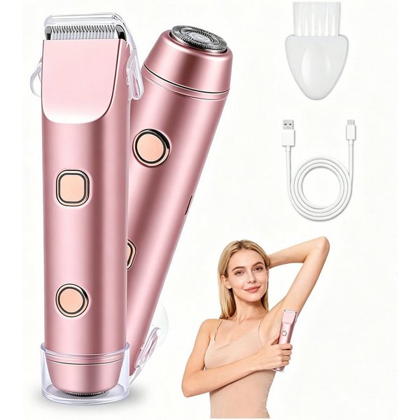 inschimmer Epilierer Rasierer Damen 2-in-1 Elektrischer Bikini Trimmer IPX7 Wasserdicht