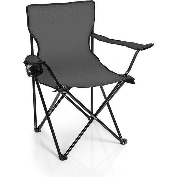 BigDean Campingstuhl Faltstuhl DUNKELGRAU Campingstuhl (Packung, 1 St), Klappbar, Belastbar 120kg, Leichtgewichtig, Breite Standfüße