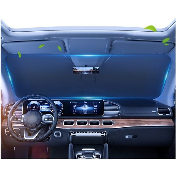 Coonoor Autosonnenschutz Frontscheibenabdeckung Kfz-Universal-Windschutzscheibenvisier 140×70cm, für Selbsthaftend UV Hitzeschutz Plane