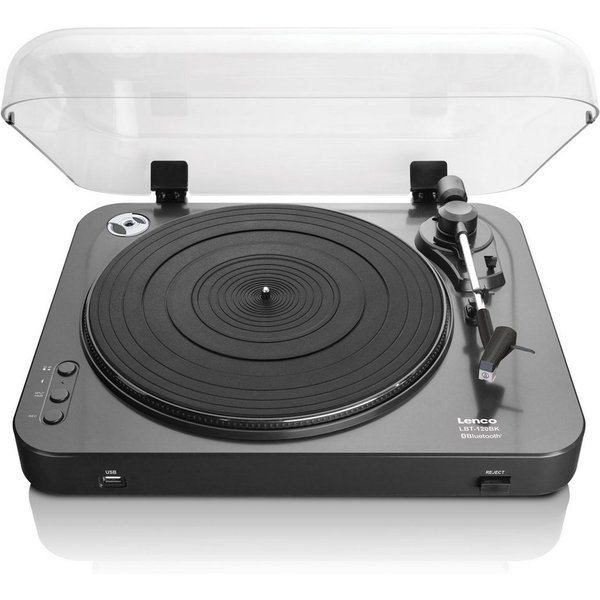 Lenco LBT-120BK Plattenspieler (Riemenantrieb, Bluetooth, Bluetooth, MP3, 33/45U/min & Sound Vorverstärker)