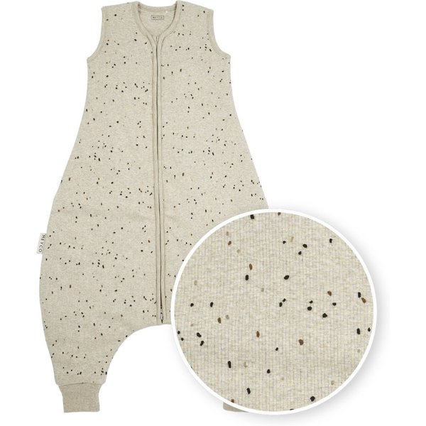 Meyco Baby Babyschlafsack Mini spot Sand Melange (95% Baumwolle / 5% Elastan, 1 tlg), 80cm
