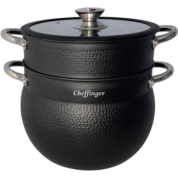 Cheffinger Dampfgarer 3 tlg Kuskus Topf 8L Induktion Topf Ø24cm