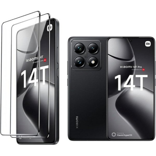 CLM-Tech Displayschutzglas 2X für Xiaomi 14t / Xiaomi 14t Pro, Panzerglas Folie - Anti-Fingerabdruck und kratzfest -, 2 Stück, Kristallklar