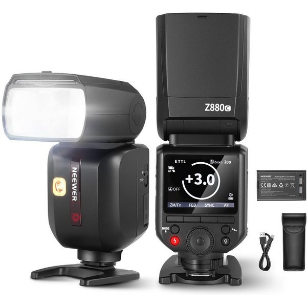 Neewer Z880-C 2,4G 76W TTL Kamera Blitz Speedlite für Canon, mit 1/8000s HSS Blitzgerät, (3000mAh Akku, 600 Volle Leistung Blitze, TTL/M Schnellschalter)