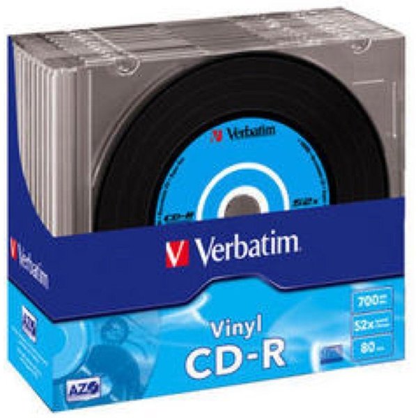 Verbatim CD-Rohling 10 Verbatim Rohlinge CD-R Vinyl 80Min 700MB 52x Slimcase