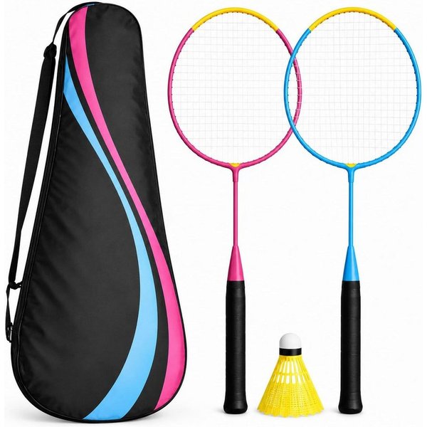 Athlejoy Badmintonschläger Federballset mit 2 Schlägern, 1 Federball und Schlägertasche