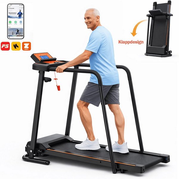 ANYSUN Laufband Laufbänder für Zuhause, mit erweiterte Handläufer (tragbare klappbare Laufband,für Recovery Fitness), mit optionaler App-Steuerung, Tragkraft bi