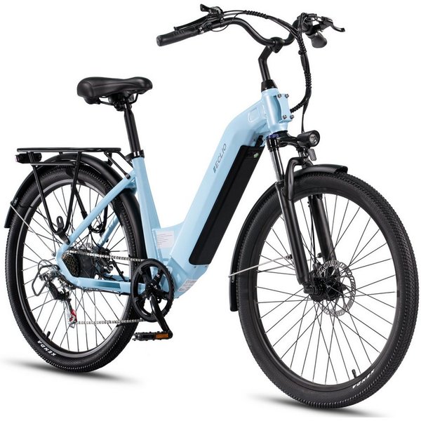 Vankel E-Bike Cityrad e bike für herren 26 zoll 18.2AH 36V 655WH damen 120km Elektrofahrrad, Kettenschaltung, Heckmotor, 655 Wh, (Beleuchtungsset mit Batteriela