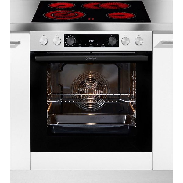GORENJE Elektro-Herd-Set Pacific Herd Set, mit 1-fach-Teleskopauszug, Aqua Clean, Pizzafunktion mit 300 °C – perfekt für Pizza, Focaccia und mehr!