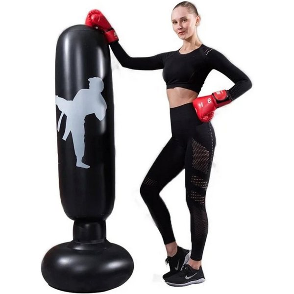 Sport-Knight® Standboxsack Standboxsack aufblasbar – 155 cm Boxsack für Kickboxen & Stressabbau, Strapazierfähiges PVC-Material