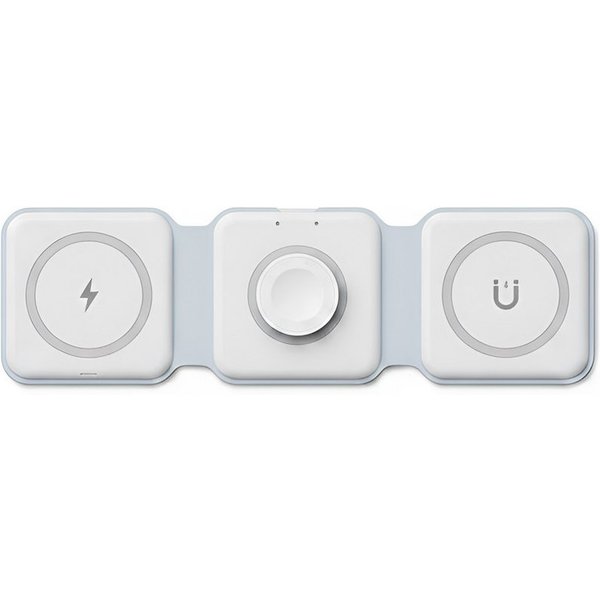 Futurea 3in1 MagSafe 15W Ladegerät faltbar für iPhone Watch AirPods Ladestation (2000 mA, 1-tlg., 3in1 Ladestation, MagSafe und Qi kompatibel, faltbar, kompakt,