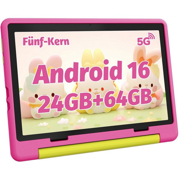 BUFO 10 Zoll 24(3+21)GB RAM+64GB ROM 1280x800 HD-Display Android16 Kinder Tablet (10,1", 64 GB, Android 16, WIFI, Anti-Blaulicht, Vorinstallierte Kinder Lernsof