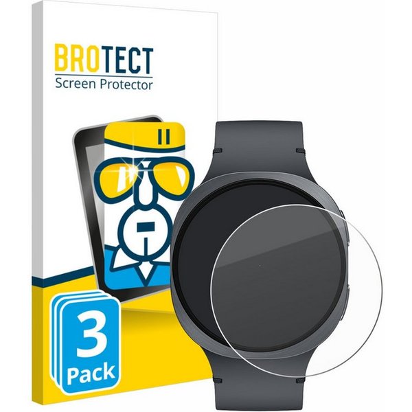BROTECT Displayschutzglas Schutzglas für Samsung Galaxy Watch 8 (44 mm), 3 Stück, Displayschutz 9H Schutz Glas Klar Transparent