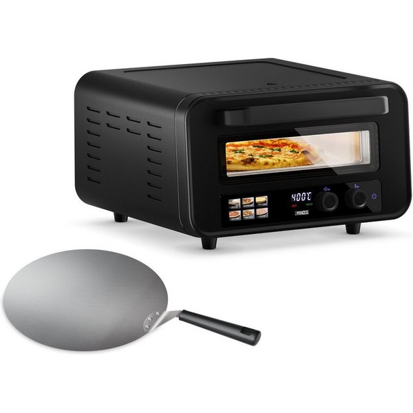 PRINCESS Minibackofen Princess 112780 Pizzaofen Pro Max - Benutzerfreundliche digitale Steue, 15L, 400°C, Digitales Bedienfeld, 2100W, Pizzastein & Schaufel