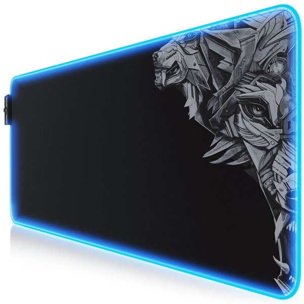 Titanwolf Gaming Mauspad RGB Mousepad 800 x 300 x 3 mm, LED Multi Color XL Tischunterlage (1-St), rutschfest, abwaschbar, Geschwindigkeit & Präzision, Titanwolf