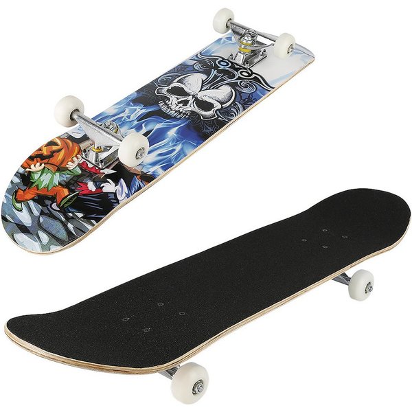JEOBEST Skateboard Komplettes Skateboard, PU-Rädern und stabilem Ahorndeck