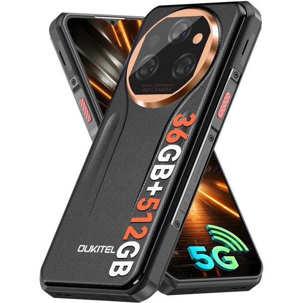 OUKITEL WP39 Pro 36+512GB 5G Outdoor Smartphone (16,76 cm/6.6 Zoll, 512 GB Speicherplatz, 64 MP Kamera, IP68 Wasserdicht Baustellenhandy, 11000mAh, NFC, OTG, GP