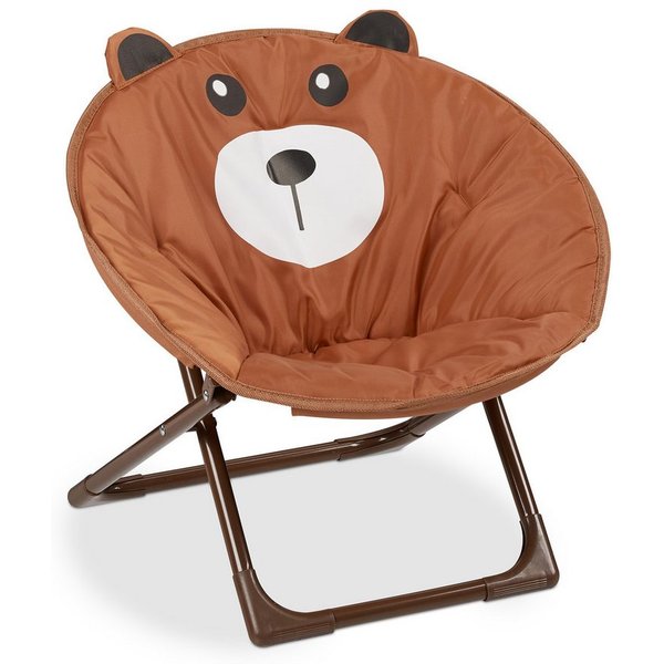 relaxdays Campingstuhl Faltbarer Moonchair für Kinder (1 St), Bär