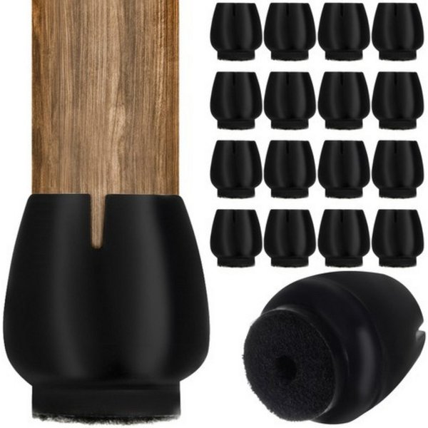 MALATEC Stuhlsocke Stuhlbeinbezug mit Filz 16 Stück, Silikon & Filz, 12-16 mm., (Set aus 16 Stuhlbeinbezügen, ideal für den Schutz von Böden., 16 St), Schützt B