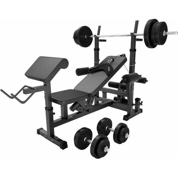 GORILLA SPORTS Kraftstation Kraftstation Universal inkl. Kunststoff Set, (22-tlg)