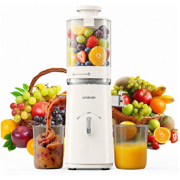 Azmsary Slow Juicer Azmsary Slow Juicer 99,6% Saftreinheit, 1,5L, REV-Modus, 220 W, Leiser Motor, Slow Juicer, Verarbeitung ganzer Früchte