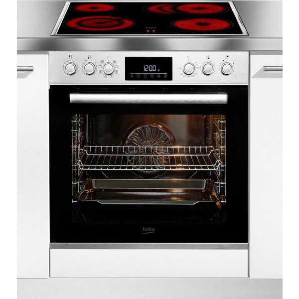 BEKO Elektro-Herd-Set Einbauherd-Set BBUM12321X, mit Teleskopauszug nachrüstbar, Hydrolyse, Gleichmäßige Heißluft für perfekte Ergebnisse dank Aeroperfect