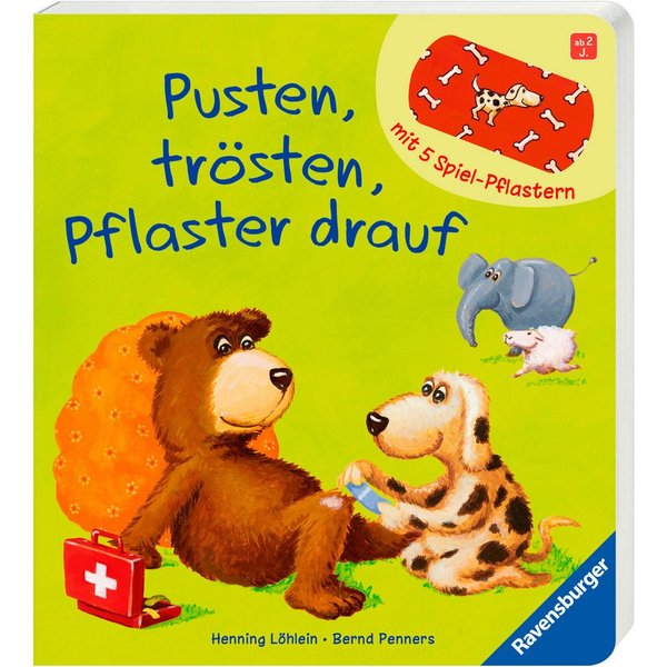 Pappbilderbuch, Pusten, trösten, Pflaster drauf!