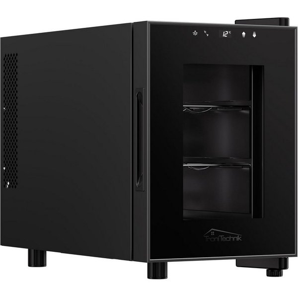 TroniTechnik Weinkühlschrank Montpellier mit 17 Liter Fassungsvolumen für 6 Flaschen,Temperatur von 5°C bis 18°C, mit LED
