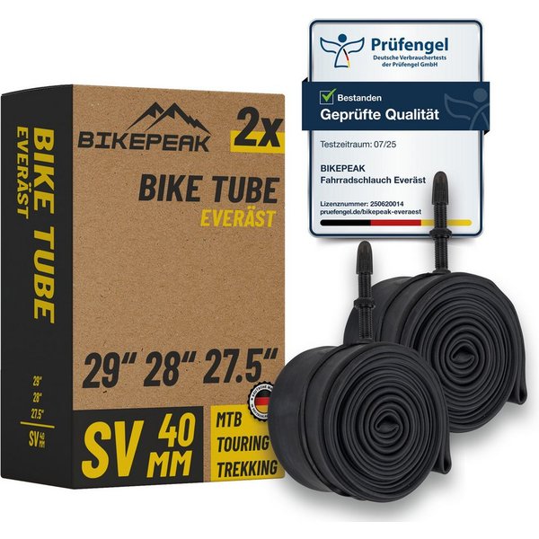 BikePeak Fahrradschlauch BikePeak 2x Fahrradschlauch Everäst MTB 29 Zoll SV 40/62-584/635 Set
