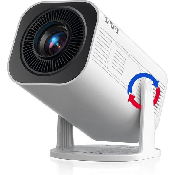XGODY Tragbarer Projektor Unterstützt 4K 1080P, Integrierte APP Android 14 Mini-Beamer (260 lm, 8000:1, 3840 x 2160 px, Mini Projektor mit Automatische Trapezko