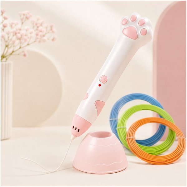 pedete 3D-Drucker 3D-Drucker-Stift 3D-Druckstift mit Sockel Keramik-Düse160-235°C, 3 von PLA-Filament, Kindergeschenk Diy Set 3D Stifte für Kinder