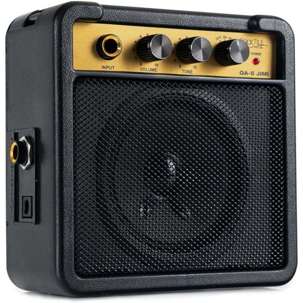 Rocktile GA-5 Jimi Mini-Gitarrenverstärker Verstärker (Anzahl Kanäle: 1, 5 W, Betrieb mit Batterie oder Netzteil möglich)