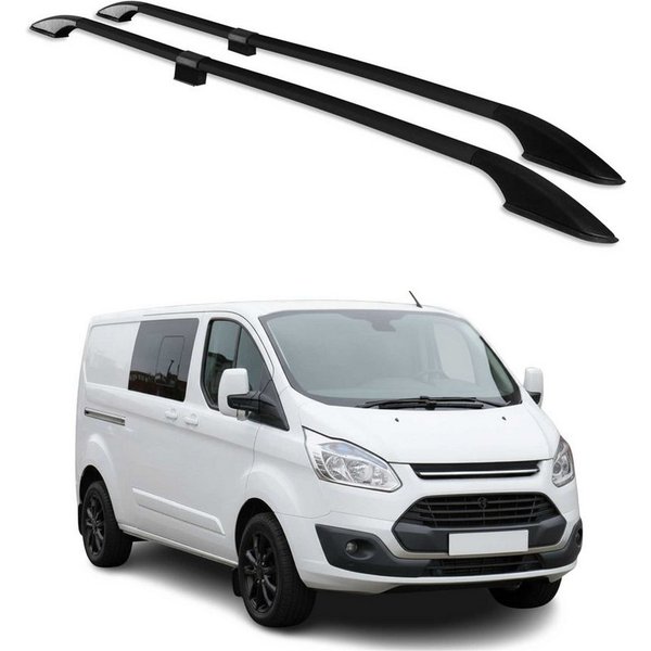 OMAC Dachträger Dachreling für Ford Transit Tourneo Custom 2012-2024 L2 Langer Alu (2-St), Rostbeständig, Einfache Montage, Korrosionsbeständig