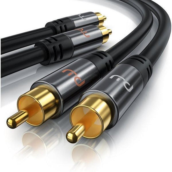 Primewire 2 x Cinch zu 2 x Cinch, AUX Eingänge, Metall Stecker vergoldet Audio-Kabel, Cinch, RCA (1000 cm), Stereo-Cinch HiFi Audiokabel mehrfach geschirmt - 10