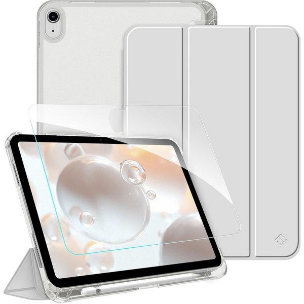 Fintie Tablet-Hülle für iPad 11 Generation 11'' 2025 (A16), iPad 10 Generation 10.9'' 2022, mit Schutzfolie, matt durchsichtige Rückseite Case mit Stifthalter