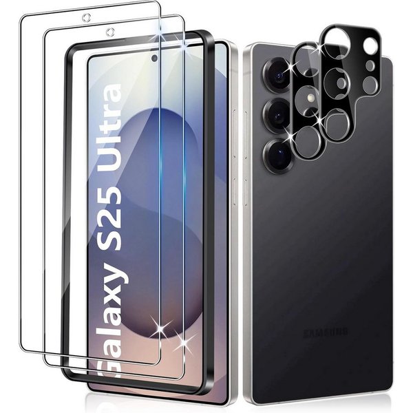 MSM Displayschutzglas 2X Schutzglas (Display + Kamera) für Samsung Galaxy S25 Ultra 5G