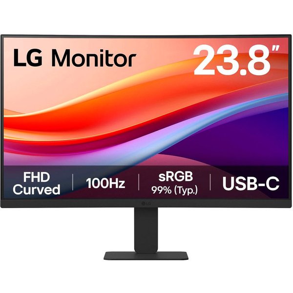 LG 24U421A Curved-LED-Monitor (60 cm/24 ", 1920 x 1080 px, Full HD, 5 ms Reaktionszeit, 100 Hz, VA LED, 24 Zoll Full HD mit USB-C)