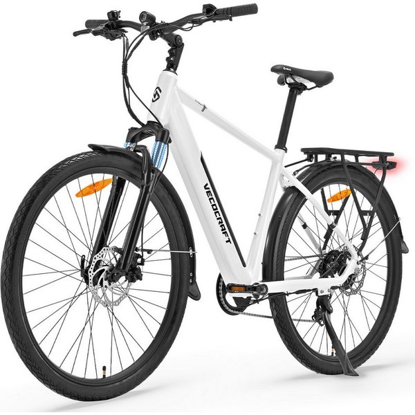VECOCRAFT E-Bike Trekkingrad Pedelec 28 Zoll 36V 10,4Ah Akku Elektrofahrrad bis 100 km THAUMAS, 7 Gang, Heckmotor, 374,4 Wh, (Leicht nur 29kg, max. Belastung 15