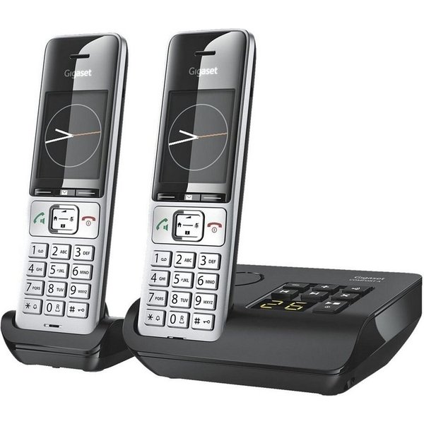Gigaset COMFORT 500A Duo - Telefon - silber/schwarz Schnurloses DECT-Telefon