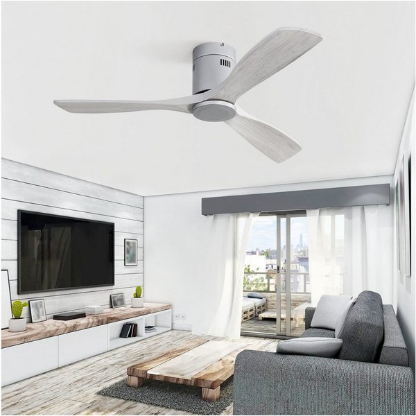 Sofucor Deckenventilator aus Massivholz ohne Licht, 136 cm, mit reversibler Funktion, 6 Geschwindigkeitsstufen, Ohne Licht