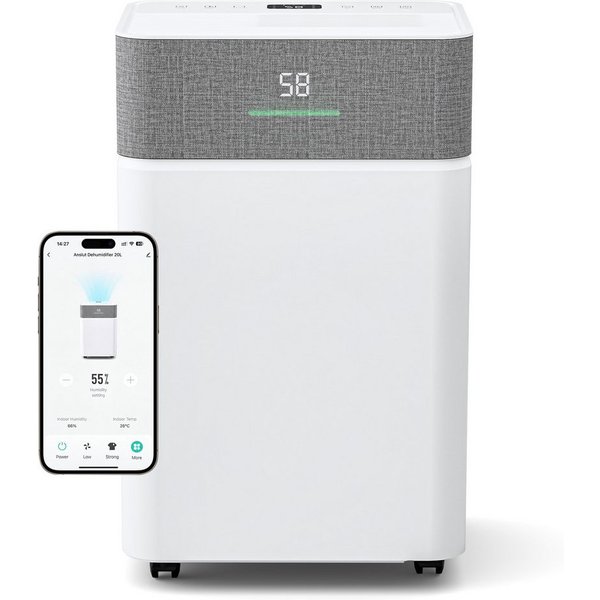 Furnicopia Luftentfeuchter 35 L/Tag WLAN, 5,5 LTank, Sensor, leise, Auto-Abtauung, Timer, für 100 m³ Räume, Entfeuchtung 20 l/Tag, Tank 4,3 l, R290, 4,3L Tank, 
